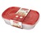 Large Rectangular Plastic Food Storage Containers, 1 Gallon, 2 Packs, Red